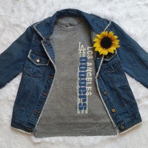 Dodgers Gray Graphic Top